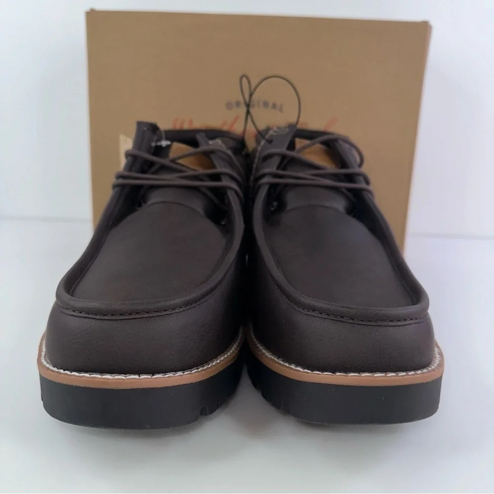 Weatherproof Vintage Men's Faux-Leather Chukka Boot Brown New chester lace